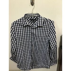 Nick Graham Modern-Fit Dress Shirt and Tie Men's Size L Navy Check